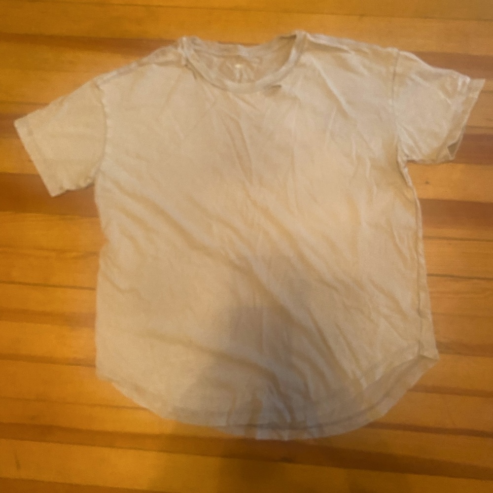AERIE GUC oversized distressed tee in camel, size S